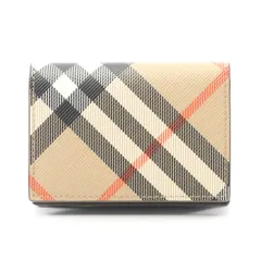 バーバリー BURBERRY カードケース ヴィンテージチェック 8091911 ベージュ PVCコーティングキャンバス カードケース メンズ 新品