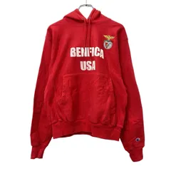 00s Champion PREMIUM REVERSE WEAVE プリントスウェット パーカー S レッド チャンピオン プレミアム リバースウィーブ 秋物 a802-5176