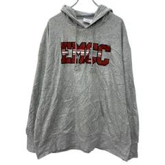 Champion ロゴスウェット パーカー 2XL グレー チャンピオン プルオーバー フーディー ビックロゴ スウェット フェルト刺繍 秋物 a802-5180