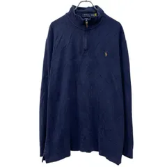 POLO RALPH LAUREN ロゴスウェット トレーナー XXL ネイビー ポロラルフローレン ハーフジップ ワンポイント刺繍 無地 春秋物 a802-5202