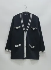 maje マージュ キュービック パール ボタン ウール カーディガン / レディース 1 ブラック ホワイト