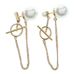 Christian Dior (クリスチャンディオール) Tribalesトライバル パール スイングピアス CDロゴ ゴールド レジン GP