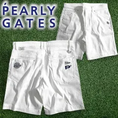 PEARLY GATES パーリーゲイツ ゴルフ C/Peドビー クリーンポケット 無地 ストレッチ ショートパンツ ショーツ ゴルフウェア 2132501 定価2.7万 ホワイト  ▲030▼50630w08