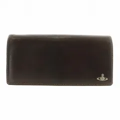 ヴィヴィアンウエストウッド Vivienne Westwood 長財布 二つ折り レザー オーブ ロゴ シルバー金具 茶色 ブラウン /XZ ■GY18