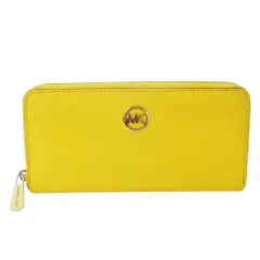 マイケルコース MICHAEL KORS 長財布 ロングウォレット 小銭入れあり レザー 革 ラウンド ロゴ 黄 イエロー /CK20 ■GY18