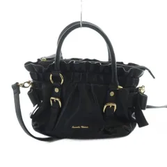 サマンサタバサ Samantha Thavasa ハンドバッグ ショルダーバッグ 2WAY レザー ロゴ 黒 ブラック ■GY18 /MQ