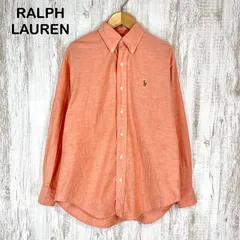 RALPH LAUREN ラルフローレン カラーポニー ロゴ刺繍 BD ボタンダウン 長袖 オックスフォードシャツ オレンジ メンズ トップス