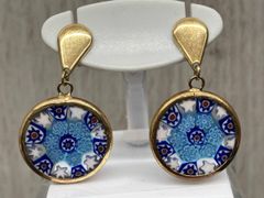 極希少☆MONET イタリア製 ヴィンテージ エナメル フープピアス 925 