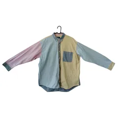 X02061 ボタンダウンシャツ BEAMS ビームス JAPANESE FABRIC メンズMサイズ 綿100％ マルチカラー 切り替えシャツ