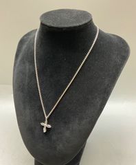 田崎 TASAKI シルバー クロス ネックレス ポイントダイヤ 925 SV