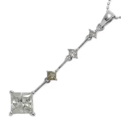 (ラスト1点) 1.00ct/4P･ダイヤモンドネックレス･ペンダント/K18(WG無)-2.3g/ホワイトゴールド 翌日配送可【♀】【S】【レディース】★■596907【中古】