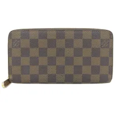 【本物保証】 ルイヴィトン LOUIS VUITTON ダミエ ジッピーウォレット N60015 ラウンドファスナー長財布 エベヌ