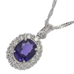 (ラスト1点) SA1.783ct/FD:0.59ct/取り巻きセッティング･バイオレット サファイア･ダイヤモンド ネックレス･ペンダント/Pt900-Pt850-5.1g【S】【メンズ・レディース】★■598384【中古】