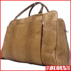 EXCELIA エクセリア ボストンバッグ 2way パイソン 蛇 ヘビ 旅行 レザー 本革 大容量 ショルダーバッグ レディース ボストンバッグ一覧←SEULB屋着古← X8233