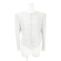 東京ソワール リファンネ RIFANNE 総レース ジャケット ノーカラー フォーマル パールボタン 花柄 11AR グレー シルバーカラー /AH3