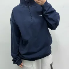 L NIKE ネイビー ハーフジップアップ