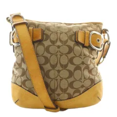 コーチ COACH ショルダーバッグ キャンバス レザー シグネチャー 総柄 茶色 ブラウン F19682 /XZ ■GY11