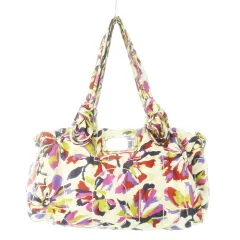 マークバイマークジェイコブス MARC by MARC JACOBS ハンドバッグ 2way ショルダーバッグ キルティング ナイロン ロゴステッチ プレート 花柄 総柄 ベージュ /CK16 ■GY11