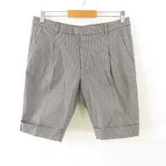 ユニクロ UNIQLO ハーフパンツ 千鳥格子 黒 グレー 70 *T565