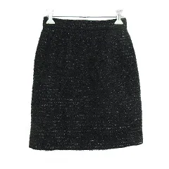 ジェイ&アール J&R スカート ボトムス ミニ丈 タイト ツイード ラメ ウール混 S ブラック ※EKM