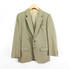 ダーバン DURBAN ジャケット ブレザー テーラード 長袖 シングル 2B 総裏 ウール 35 カーキ ※EKM