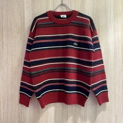 LACOSTE ラコステ ボーダーニット 総柄 ワンポイントロゴ