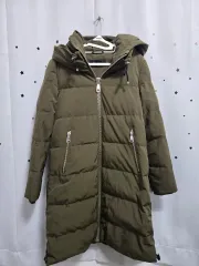 DKNY カーキ色 ロング ダウン アウター XS