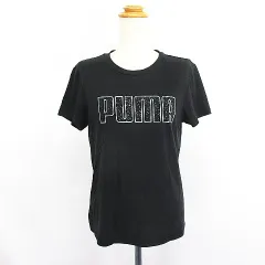 プーマ PUMA Tシャツ カットソー 半袖 クルーネック ロゴ L ブラック スポーツウェア ※EKM