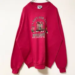 【値引き交渉OK！】古着 used　Lee　リー　長袖プリントスウェット　トレーナー　プレゼント　赤　レッド　ビッグシルエット　2XLサイズ