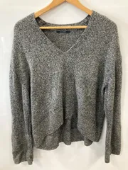 ピD67⚫︎MACPHEE⚫︎マカフィー⚫︎ニット⚫︎セーター⚫︎Ｖネック⚫︎前後アシンメトリーヘム⚫︎ウール混⚫︎size S⚫︎黒×白