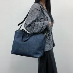 【中古】PRADA プラダ ショルダーバッグ トートバッグ ネイビー デニム ヴィンテージ レディース【中古美品】HIBUOCHI VINTAGE　HBOC260131A02