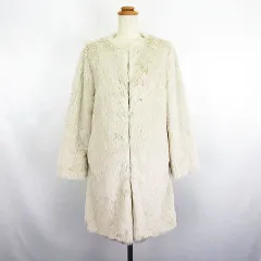 マーキュリーデュオ MERCURYDUO フェイクファーコート ノーカラー 長袖 ロング丈 F ベージュ ※EKM