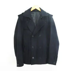 クランプリュス ミッシェルクラン KLEIN PLUS HOMME ピーコート Pコート アウター 長袖 エポーレット ウール混 48 ネイビー ※EKM