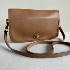 Vintage Coach Pocket Purse Putty Leather Shoulder Bag Rare Color