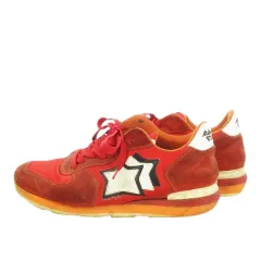 アトランティックスターズ Atlantic Stars スニーカー シューズ ローカット 切替 スエード 星 スター ロゴ 42 27cm 赤 レッド /MN6 ■GY99