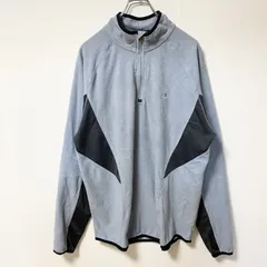 【値引き交渉OK！】古着 used　Champion チャンピオン　長袖フリースジャケット　ワンポイントロゴ刺繍プルオーバー　ハーフジップ