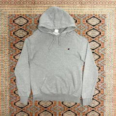 チャンピオン グレー 無地 フード付きTシャツ メンズL