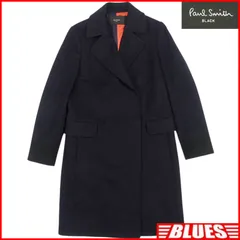 Paul Smith BLACK ポールスミス ブラック チェスターコート トレンチコート L 黒 ウール コートサイズL一覧←SEULB屋着古← NS666