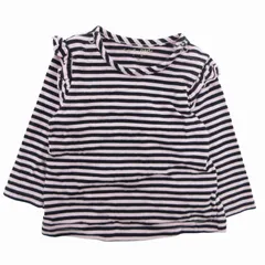 ケイトスペード KATE SPADE ボーダーカットソー Tシャツ フリル 肩ボタン 長袖 70 ピンク /FT 0729