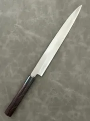 【訳あり】 包丁 刺身包丁 柳刃包丁 安来鋼青紙２号 270mm 紫檀シノギ柄 16