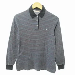 バーバリーズ Burberrys ヴィンテージ ポロシャツ カットソー 長袖 ボーダー M 青 赤 0918 ■GY09