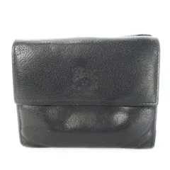 イルビゾンテ IL BISONTE 二つ折り財布 ウォレット 小銭入れあり レザー 革 ロゴ型押し 黒 ブラック /CK30 ■GY11