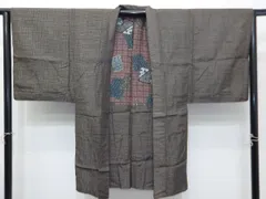 P41649　古い　大島紬　羽織　男物　古布古裂　k