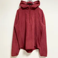 【値引き交渉OK！】古着 used　TOMMYHILFIGER　トミーヒルフィガー　長袖ハーフジップフリースパーカー　ノームコア　赤　レッド　Lサイズ