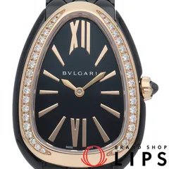 ブルガリ セルペンティ セドゥットーリ ウォッチ ダイヤベゼル 103706 箱 保証書 K18PG/SS レディース時計 ブラッ