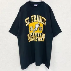 【値引き交渉OK！】古着 used　champion　チャンピオン　半袖プリントTシャツ　バックプリント　レトロデザイン　ブラック　黒　XLサイズ