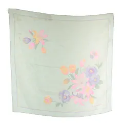 クリスチャンディオール Christian Dior スカーフ 絹 シルク 花柄 総柄 ロゴ マルチカラー /XZ ■GY18