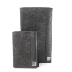 ダンヒル dunhill 2点セット ディーエイト 長財布 ロング ウォレット 二つ折り 小銭入れなし カードケース 名刺入れ ロゴ 総柄 茶 ブラウン /CK30 ■GY1