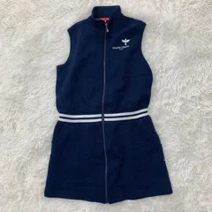 【marie claire SPORT】ゴルフワンピース／ レディース L ネイビー ノースリーブ ジップアップ
