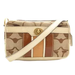 コーチ COACH F11638  シグネチャー ミニショルダーバッグ 斜め掛け クロスボディ ロゴ キャンバス レザー ベージュ /GV ■GY18